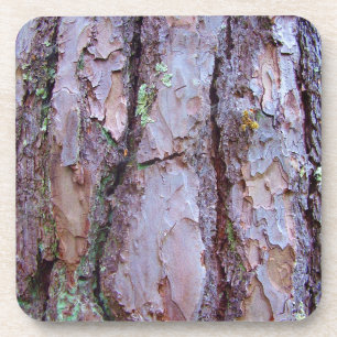 Pine Tree Bark Hard Plastic Coasters