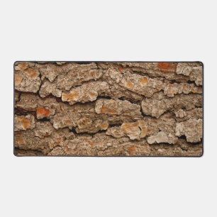 Pine Tree Bark Texture Desk Mat
