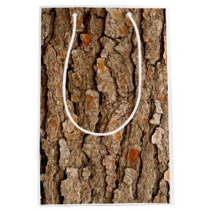 Pine Tree Bark Texture Medium Gift Bag