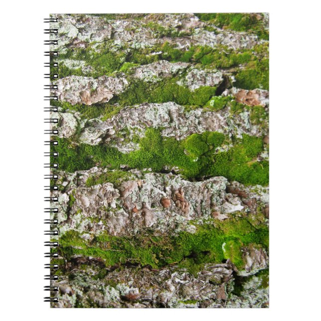 Pine Tree Bark With Moss Notebook (Front)