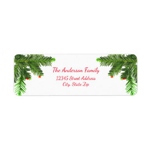 Pine Tree Branch - Address Label Return Address Label