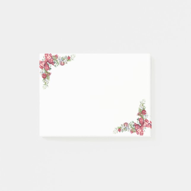 Pine Tree Branch,Ball,Bow Post-it Notes (Front)