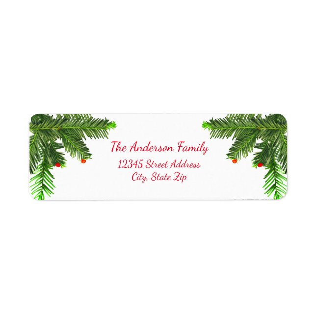 Pine Tree Branch - Return Address Label (Front)