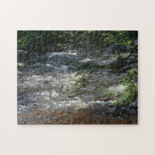 Pine Tree Branches Over Rapids In Stream Orton  Jigsaw Puzzle