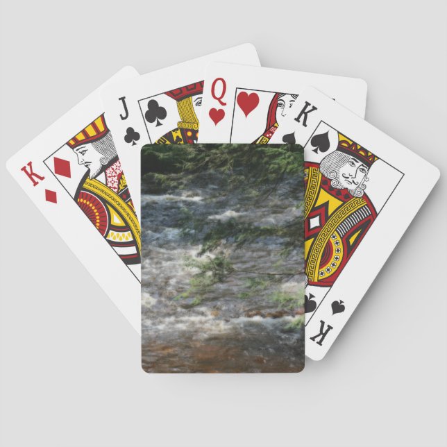 Pine Tree Branches Over Rapids In Stream Orton Playing Cards (Back)