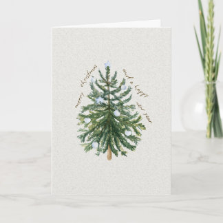 Pine Tree Christmas Folded Greeting Card