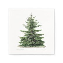 Pine Tree Christmas Holiday Dinner Party Napkins