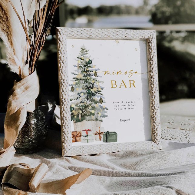 Pine Tree Christmas Mimosa Bar Sign (Creator Uploaded)