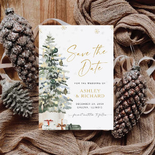 Pine Tree Christmas Save The Date