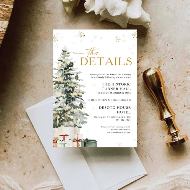 Pine Tree Christmas Wedding Details Enclosure Card (Creator Uploaded)