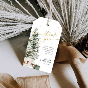 Pine Tree Christmas Wedding Gift Tag