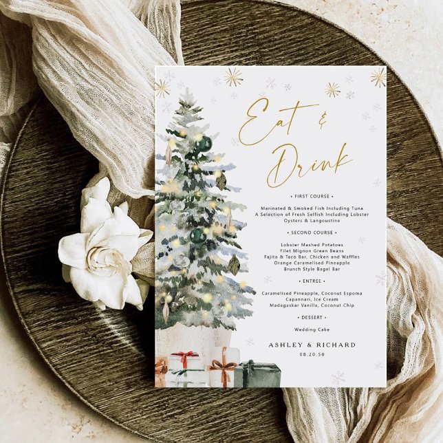 Pine Tree Christmas Wedding Menu (Creator Uploaded)