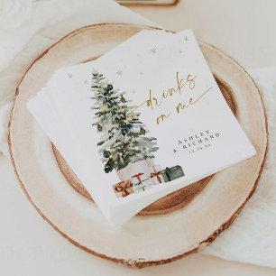 Pine Tree Christmas Wedding Napkins