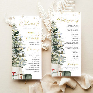 Pine Tree Christmas Wedding Program