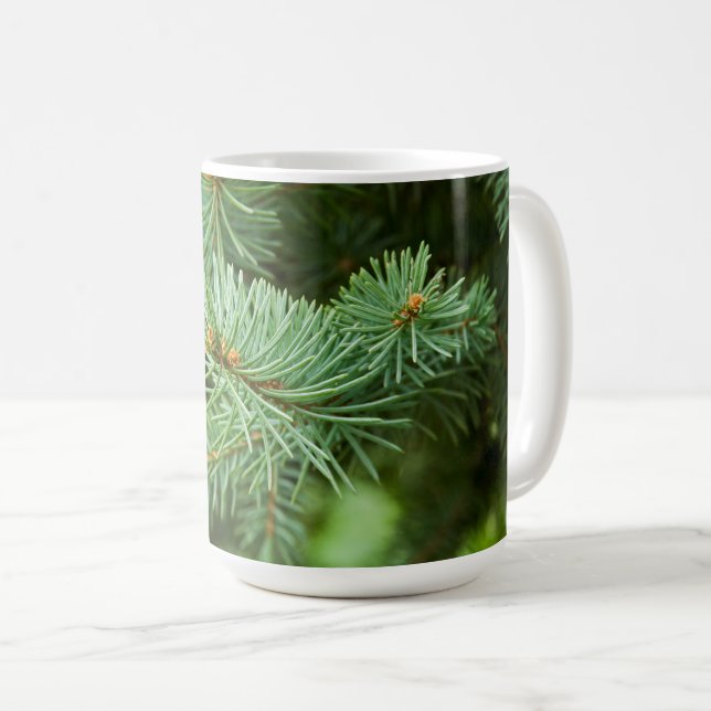 Pine tree closeup coffee mug (Front Right)