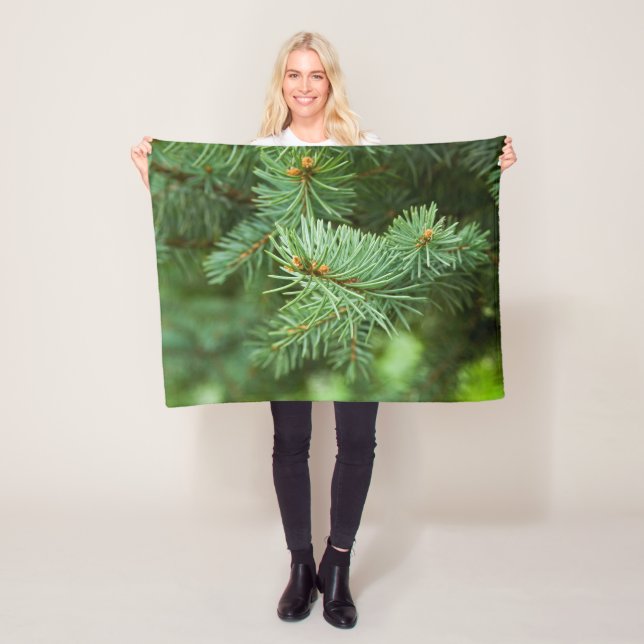 Pine tree closeup fleece blanket (In Situ)