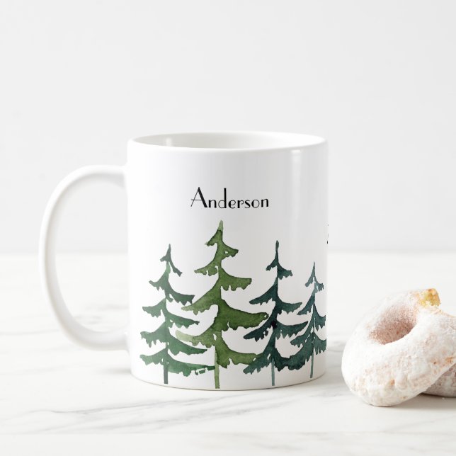 Pine Tree  Coffee Mug (With Donut)