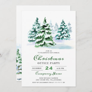 Pine Tree Corporate Christmas Holiday Party Invitation