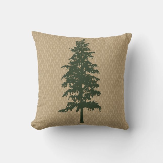 Pine Tree Damask Pillow (Front)