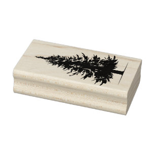 Pine tree, evergreen tree, Christmas tree Rubber S Stamp