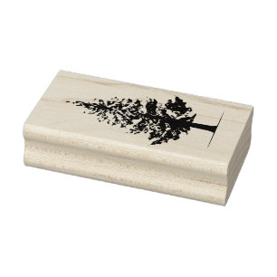 Pine tree, evergreen tree, Christmas tree Rubber Stamp