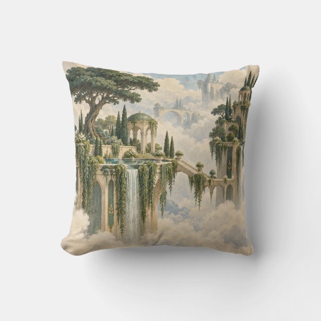 Pine Tree Floating Garden Waterfall Cushion (Front)