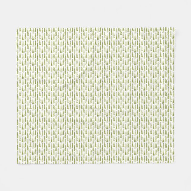 Pine Tree Forest Fleece Blanket (Front (Horizontal))