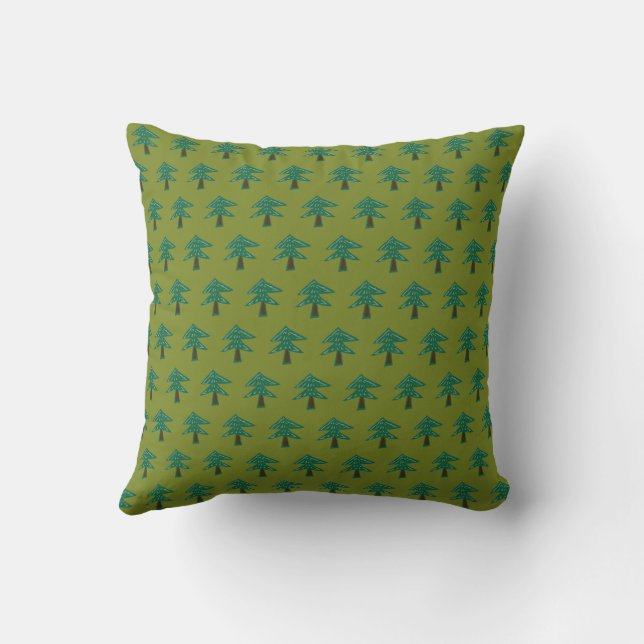 Pine Tree Forest Green 16”  Cushion (Back)