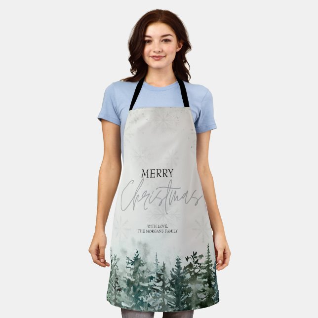 Pine Tree Forest Holiday Apron (Worn)