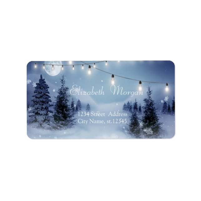 Pine Tree Forest,Landscape,String Lights Label (Front)