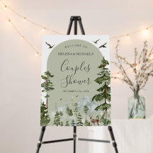 Pine Tree Forest Mountain Couple Shower Welcome