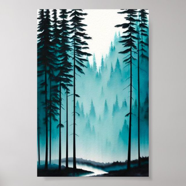 Pine tree forest poster (Front)