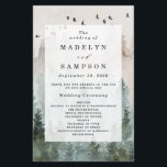 Pine Tree Forest Rustic Watercolor Wedding Program<br><div class="desc">Design features a woodsy evergreen pine tree watercolor background with painted birds at the top. Design also features a modern typography layout with elegant fonts.   View the matching collection on this page to find coordinating items in this design.</div>