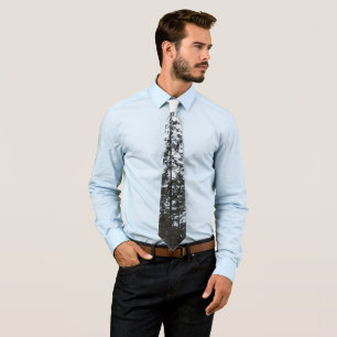 Pine tree forest tie