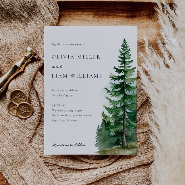 Pine Tree Forest Wedding Invitation (Creator Uploaded)