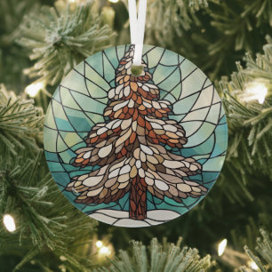 Pine Tree Glass Tree Decoration