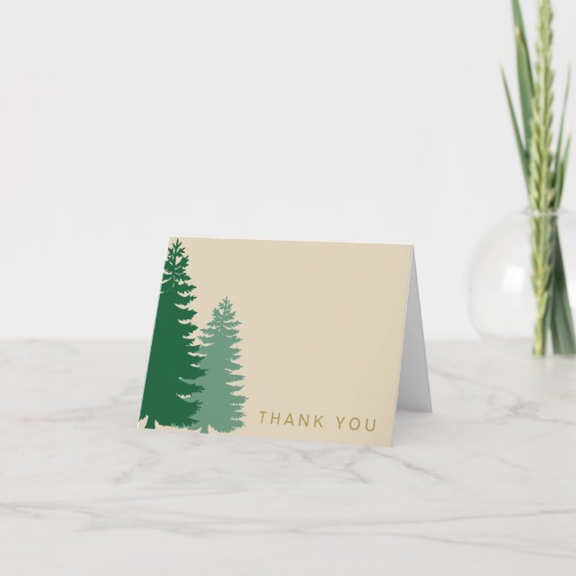 Pine Tree Gold Generic Thank You Card (Front)
