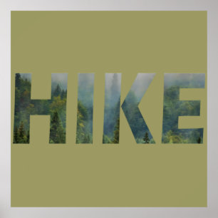 pine tree in a forest hiking lover poster