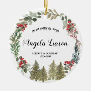 Pine Tree In Memory of Mum Christmas Ceramic Ornament