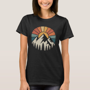 Pine Tree Mountain Landscape Forest Nature Sunset T-Shirt