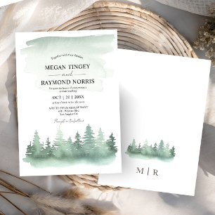 Pine Tree Mountain Rustic Wedding Invitation