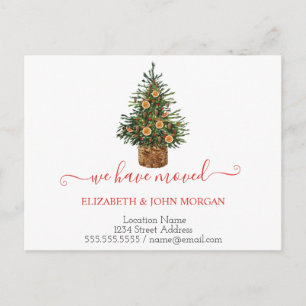 Pine Tree Orange We Have Moved Announcement Postcard