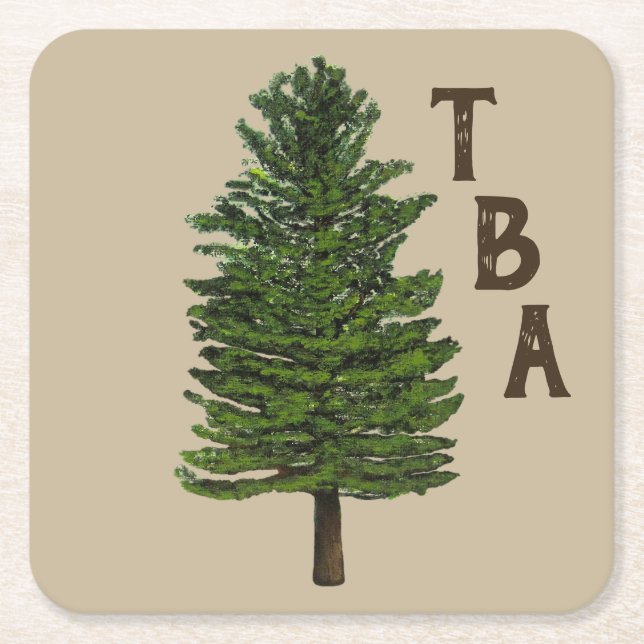Pine Tree Paper Coaster (Front)
