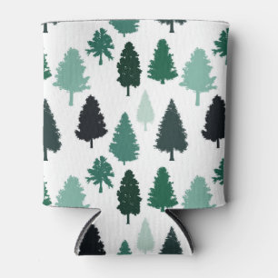 Pine Tree Pattern Green Can Cooler