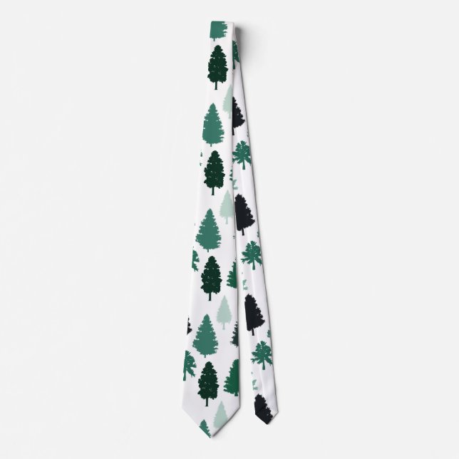 Pine Tree Pattern Green Tie (Front)