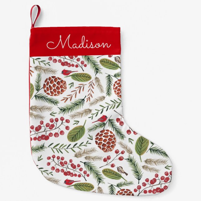 Pine Tree Pattern | Holiday | Christmas Stocking (Front)