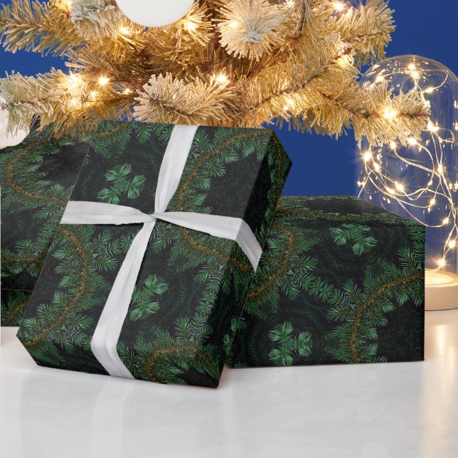 Pine tree pattern wrapping paper (Holidays)
