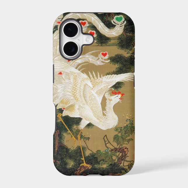 Pine Tree & Phoenix (Love Heart Phoenix), Jakuchu (Back)
