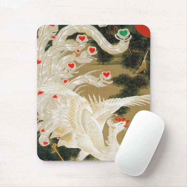 Pine Tree & Phoenix (Love Heart Phoenix), Jakuchu Mouse Pad (With Mouse)