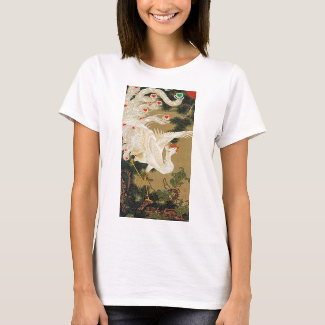 Pine Tree & Phoenix (Love Heart Phoenix), Jakuchu T-Shirt (Front)